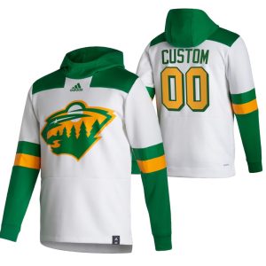 Elegant Minnesota Wild Custom Adidas Reverse Retro Pullover Hoodie White for an exciting hockey game