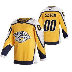 Elegant Nashville Predators Custom Yellow Men's Adidas 2020 21 Reverse Retro Alternate NHL Jersey for an exciting hockey game