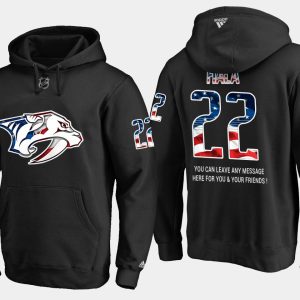 Elegant Predators #22 Kevin Fiala NHL Banner Wave Usa Flag Black Hoodie to stand out at the stadium