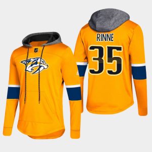 Elegant Predators #35 Pekka Rinne Gold 2018 Pullover Platinum Hoodie for die   hard Blackhawks fans