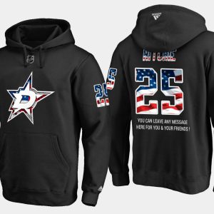 Elegant Stars #25 Brett Ritchie NHL Banner Wave Usa Flag Black Hoodie to stand out at the stadium