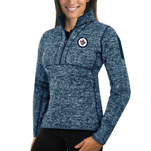Elegant Winnipeg Jets Antigua Women's Fortune 1/2 Zip Pullover Sweater Royal for top   notch game   day wear