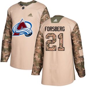 Fabulous Adidas Avalanche #21 Peter Forsberg Camo Authentic 2017 Veterans Day Stitched Youth NHL Jersey for a memorable sports moment