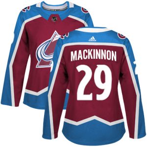 Fabulous Adidas Avalanche #29 Nathan MacKinnon Burgundy Home Authentic Women's Stitched NHL Jersey to show your team love