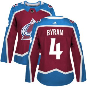 Fabulous Adidas Avalanche #4 Bowen Byram Burgundy Women's Home Authentic Stitched NHL Jersey for true hockey enthusiasts
