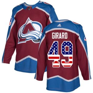 Fabulous Adidas Avalanche #49 Samuel Girard Burgundy Youth Home Authentic USA Flag Stitched NHL Jersey to support your favorite players