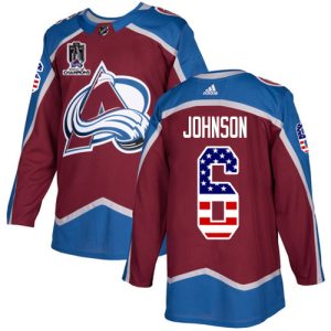 Fabulous Adidas Avalanche #6 Erik Johnson Burgundy Youth 2022 Stanley Cup Champions Home Authentic USA Flag Stitched NHL Jersey for a memorable sports moment