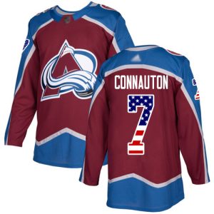 Fabulous Adidas Avalanche #7 Kevin Connauton Burgundy Home Authentic USA Flag Stitched Youth NHL Jersey for a valuable hockey collectible