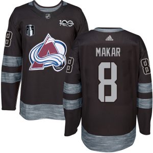 Fabulous Adidas Avalanche #8 Cale Makar Black 2022 Stanley Cup Final Patch 100th Anniversary Stitched NHL Jersey to show your team love