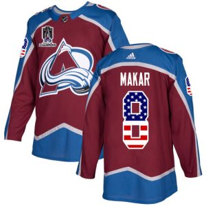 Fabulous Adidas Avalanche #8 Cale Makar Burgundy 2022 Stanley Cup Champions Home Authentic USA Flag Stitched NHL Jersey to stand out at the stadium