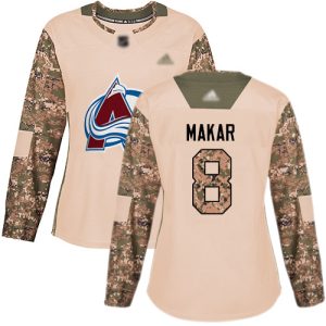 Fabulous Adidas Avalanche #8 Cale Makar Camo Authentic 2017 Veterans Day Women's Stitched NHL Jersey to show your team love