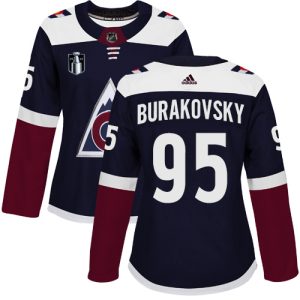 Fabulous Adidas Avalanche #95 Andre Burakovsky Navy Women's 2022 Stanley Cup Final Patch Alternate Authentic Stitched NHL Jersey for an exciting hockey game