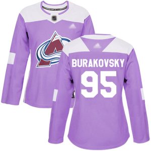 Fabulous Adidas Avalanche #95 Andre Burakovsky Purple Authentic Fights Cancer Women's Stitched NHL Jersey for true hockey enthusiasts