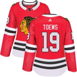 Fabulous Adidas Blackhawks #19 Jonathan Toews Red Home Authentic Women's Stitched NHL Jersey for an exciting hockey game