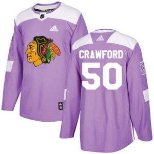 Fabulous Adidas Blackhawks #50 Corey Crawford Purple Authentic Fights Cancer Stitched Youth NHL Jersey for a valuable hockey collectible