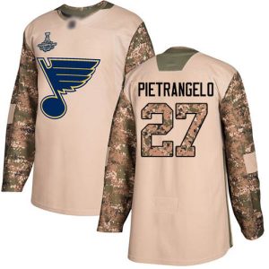 Fabulous Adidas Blues #27 Alex Pietrangelo Camo Authentic 2017 Veterans Day Stanley Cup Champions Stitched Youth NHL Jersey for true hockey enthusiasts