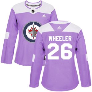 Fabulous Adidas Jets #26 Blake Wheeler Purple Authentic Fights Cancer Women's Stitched NHL Jersey to support your favorite players
