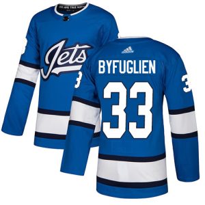 Fabulous Adidas Jets #33 Dustin Byfuglien Blue Alternate Authentic Stitched Youth NHL Jersey for a valuable hockey collectible