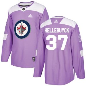 Fabulous Adidas Jets #37 Connor Hellebuyck Purple Authentic Fights Cancer Stitched Youth NHL Jersey for an exciting hockey game