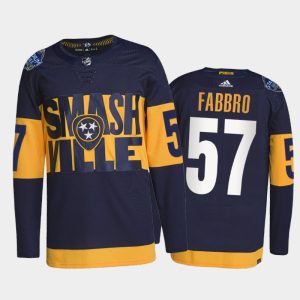 Fabulous Adidas Predators #57 Dante Fabbro Men's 2022 Stadium Series Authentic NHL Jersey   Navy for an exciting hockey game