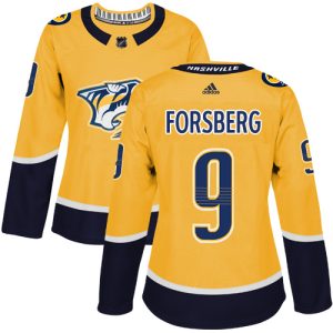 Fabulous Adidas Predators #9 Filip Forsberg Yellow Home Authentic Women's Stitched NHL Jersey for true hockey enthusiasts