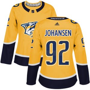 Fabulous Adidas Predators #92 Ryan Johansen Yellow Home Authentic Women's Stitched NHL Jersey for die   hard Blackhawks fans