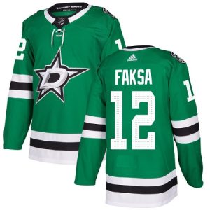 Fabulous Adidas Stars #12 Radek Faksa Green Home Authentic Stitched NHL Jersey to add to your hockey memorabilia collection