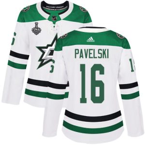 Fabulous Adidas Stars #16 Joe Pavelski White Road Authentic Women's 2020 Stanley Cup Final Stitched NHL Jersey to show your team love