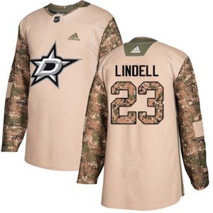 Fabulous Adidas Stars #23 Esa Lindell Camo Authentic 2017 Veterans Day Youth Stitched NHL Jersey for a valuable hockey collectible