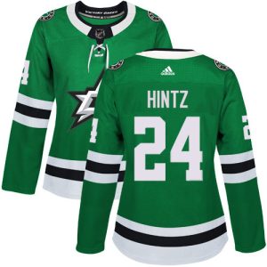 Fabulous Adidas Stars #24 Roope Hintz Green Home Authentic Women's Stitched NHL Jersey to show your team love