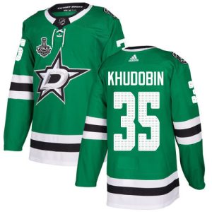 Fabulous Adidas Stars #35 Anton Khudobin Green Home Authentic Youth 2020 Stanley Cup Final Stitched NHL Jersey to stand out at the stadium