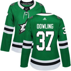 Fabulous Adidas Stars #37 Justin Dowling Green Home Authentic Women's Stitched NHL Jersey for a memorable sports moment