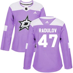 Fabulous Adidas Stars #47 Alexander Radulov Purple Authentic Fights Cancer Women's Stitched NHL Jersey for true hockey enthusiasts