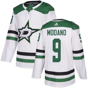 Fabulous Adidas Stars #9 Mike Modano White Road Authentic Youth Stitched NHL Jersey to support your favorite players