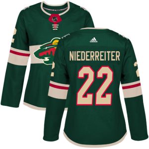 Fabulous Adidas Wild #22 Nino Niederreiter Green Home Authentic Women's Stitched NHL Jersey to support your favorite players