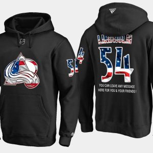 Fabulous Avalanche #54 Anton Lindholm NHL Banner Wave Usa Flag Black Hoodie to show your team love