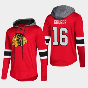 Fabulous Blackhawks #16 Marcus Kruger Red 2018 Pullover Platinum Hoodie for top   notch game   day wear