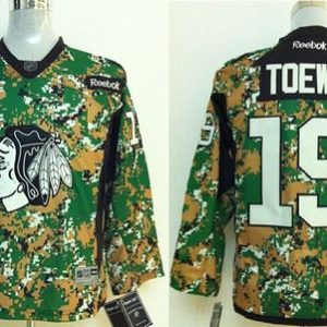 Fabulous Blackhawks #19 Jonathan Toews Camo Veterans Day Practice Stitched Youth NHL Jersey for top   notch game   day wear