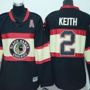 Fabulous Blackhawks #2 Duncan Keith Black Stitched New Third Youth NHL Jersey to show your team love