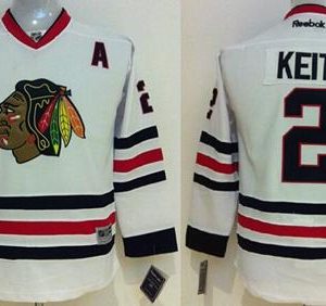 Fabulous Blackhawks #2 Duncan Keith White Stitched youth NHL Jersey to stand out at the stadium