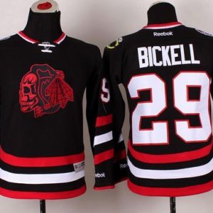 Fabulous Blackhawks #29 Bryan Bickell Black(Red Skull) 2014 Stadium Series Stitched Youth NHL Jersey to add to your hockey memorabilia collection