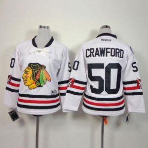 Fabulous Blackhawks #50 Corey Crawford White 2015 Winter Classic Stitched Youth NHL Jersey to show your team love