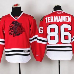 Fabulous Blackhawks #86 Teuvo Teravainen Red(Red Skull) Stitched Youth NHL Jersey for true hockey enthusiasts