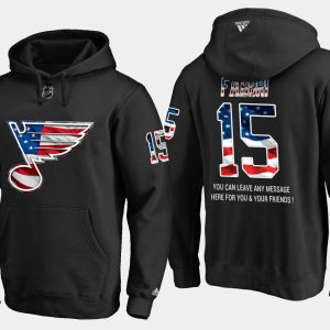 Fabulous Blues #15 Robby Fabbri NHL Banner Wave Usa Flag Black Hoodie to stand out at the stadium