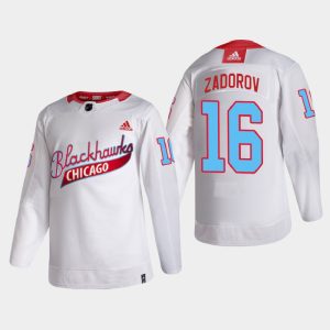 Fabulous Chicago Blackhawks #16 Nikita Zadorov Men's White One Community Night NHL Jersey to add to your hockey memorabilia collection