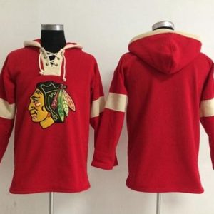 Fabulous Chicago Blackhawks Blank Red Pullover NHL Hoodie for a valuable hockey collectible
