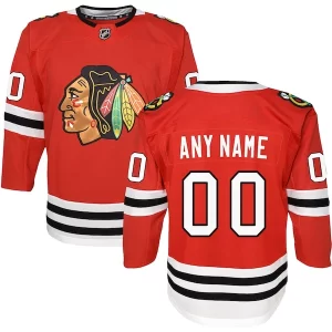Fabulous Chicago Blackhawks Youth Premier Custom Jersey   Red for die   hard Blackhawks fans