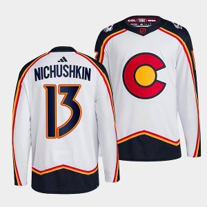 Fabulous Colorado Avalanche #13 Valeri Nichushkin Men's adidas Reverse Retro 2.0 Authentic Player Jersey   White for die   hard Blackhawks fans