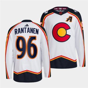 Fabulous Colorado Avalanche #96 Mikko Rantanen Men's adidas Reverse Retro 2.0 Authentic Player Jersey   White for true hockey enthusiasts