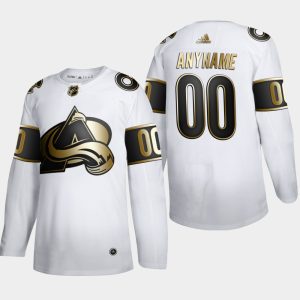 Fabulous Colorado Avalanche Custom Men's Adidas White Golden Edition Limited Stitched NHL Jersey to show your team love